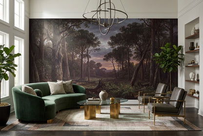 Moody Twilight Dark Forest Wallpaper Mural room scene