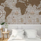 Vintage World Map Wallpaper Decor in bedroom