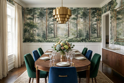 Moss Forest Green Wallpaper Mural interior scene