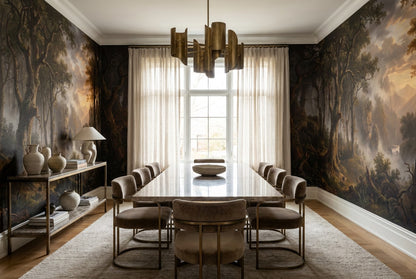 Midnight Mountain Dark Forest Wallpaper Mural interior scene