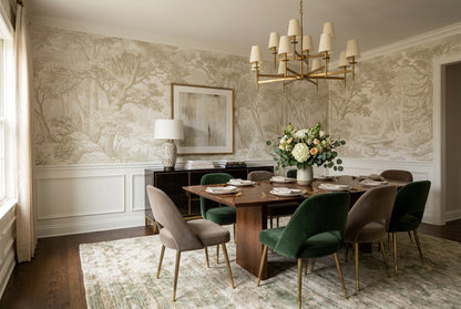 Mint Botanical Forest Green Wallpaper Mural interior scene