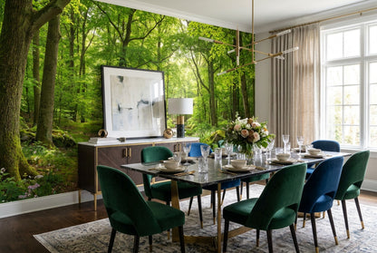 Sage Forest Green Wallpaper Mural interior scene