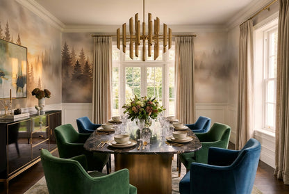 Silver Gold Misty Forest Wallpaper Mural interior scene