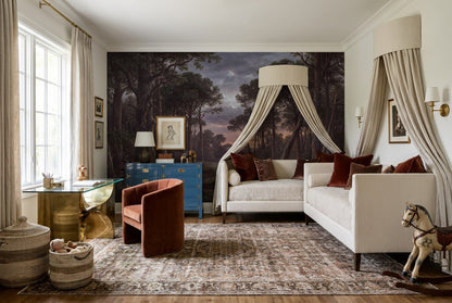 Moody Twilight Dark Forest Wallpaper Mural interior scene