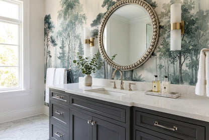 Cool Misty Forest Wallpaper Mural interior scene