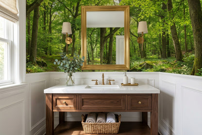 Sage Forest Green Wallpaper Mural interior scene