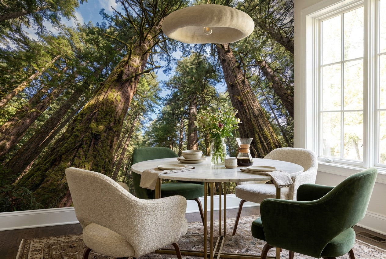 Amber Redwood Woodland Wallpaper Mural interior scene