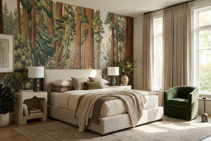 Giant Green Redwood Forest Wallpaper Mural interior scene