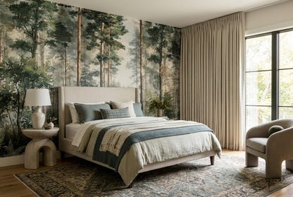 Moss Forest Green Wallpaper Mural interior scene