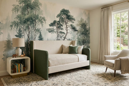 Cool Misty Forest Wallpaper Mural interior scene