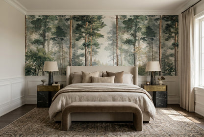 Moss Forest Green Wallpaper Mural interior scene