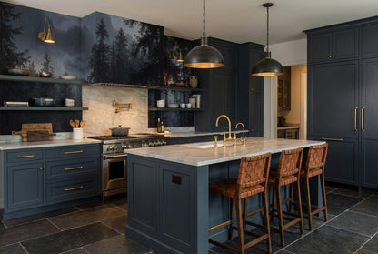 Gloomy Pine Dark Forest Wallpaper Mural interior scene