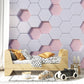 Hexagon Delight Mural Wallpaper in bedroom