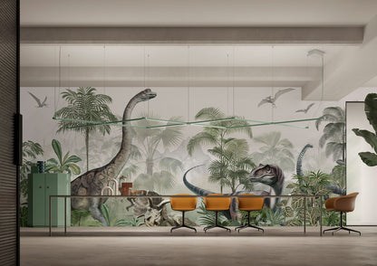 Jurassic Wilderness Mural Wallpaper in conference room