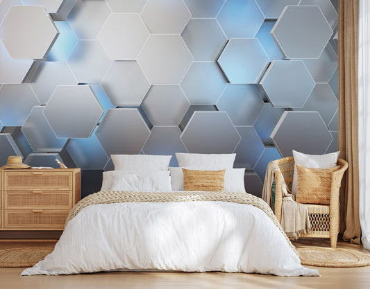 Hexagon Harmony Mural Wallpaper