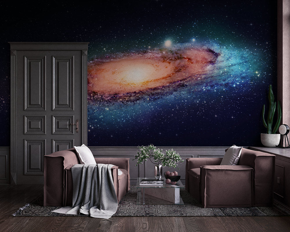 Luminous Spiral Galaxy Mural Wallpaper