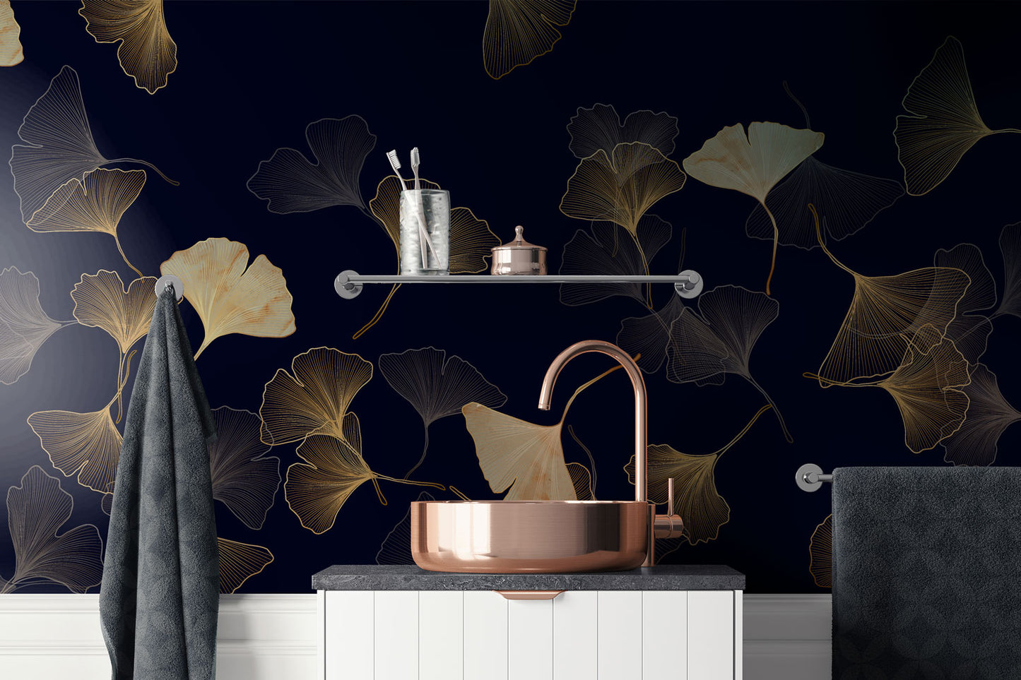 Opulent Ginkgo Harmony Mural Wallpaper