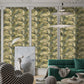 Golden Leaf Harmony Mural Wallpaper in living room