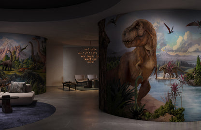 Dinosaur Adventure Prehistoric Landscape Wallpaper in lounge