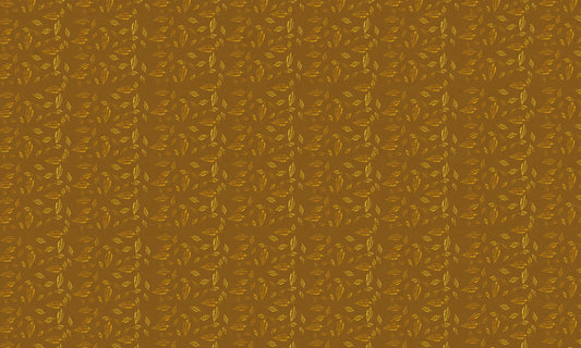 Wallpaper with Golden Leaves on a Brown Background