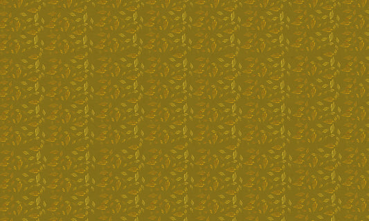 Home Decor Wallpaper Mural with Golden Leaves on a Green Background.