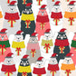 Festive Holiday Bears Gift Mural Wallpaper