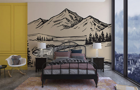 Serene Rocky Mountain Landscape Wall Mural