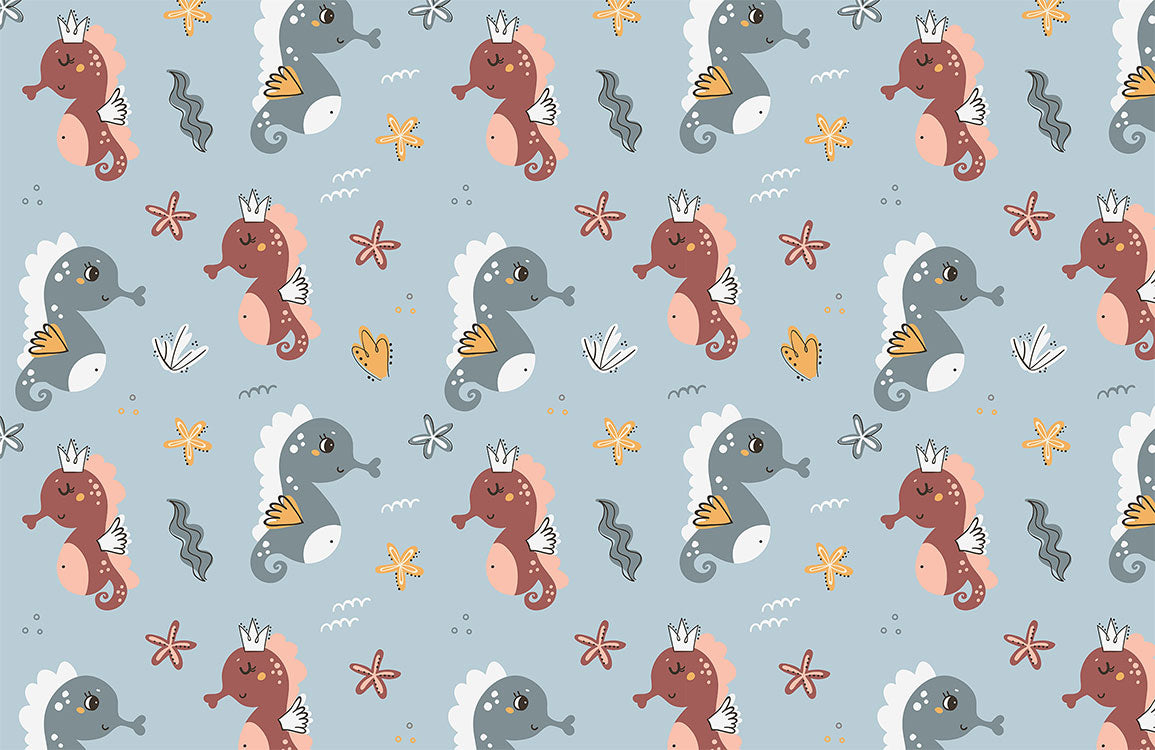 Whimsical Underwater Creatures Kids Wallpaper Mural