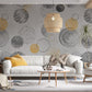 Modern Geometric Gold Black Wallpaper Mural