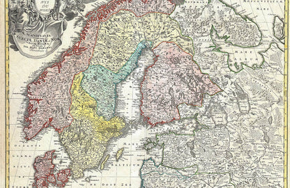Vintage Scandinavian Map Mural Wallpaper