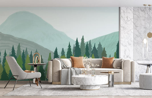 Serene Forest Landscape Wall Mural