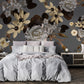 Wallpaper with a dark vintage floral pattern