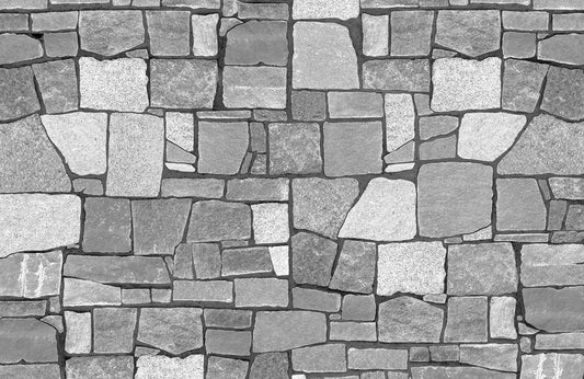 Rustic Grey Stone Mural Wallpaper