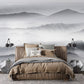 Gray Misty Mountain Landscape Wall Mural