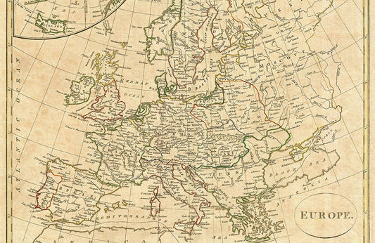 Vintage Map Europe Wall Mural