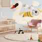 Whimsical Swan Cloud Nursery Mural Wallpaper