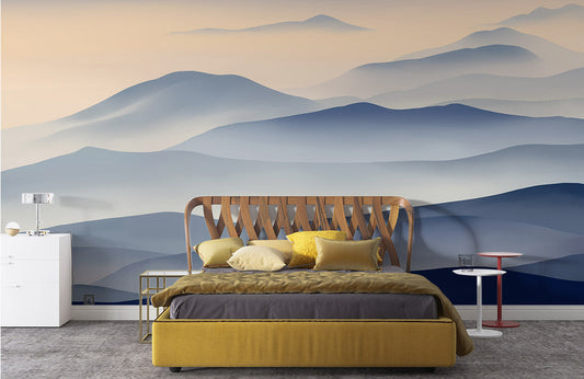 Misty Mountain Gradient Mural Wallpaper