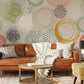 Mural room wallpaper featuring an abstract circle pattern