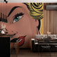 Vintage Pop Art Portrait Mural Wallpaper in dining room