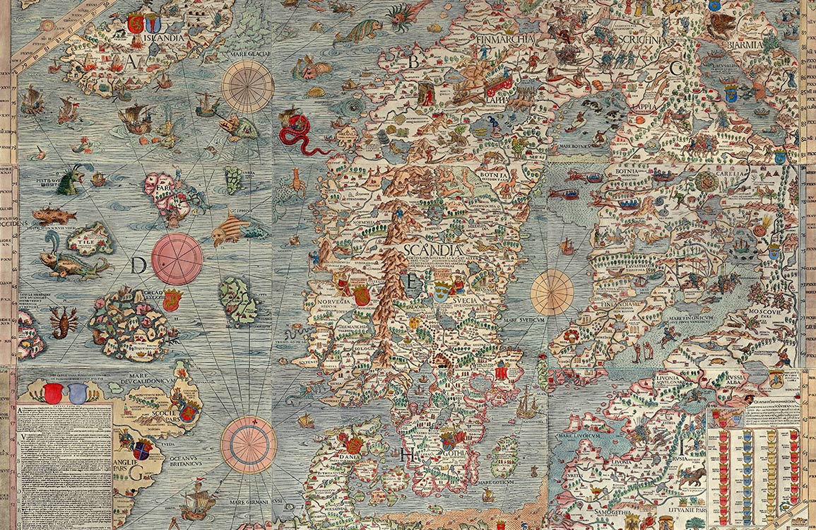 Vintage Map Explorer Feature Mural Wallpaper