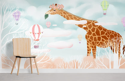 Tropical Bird Jungle Scene Mural Wallpaper in playroom