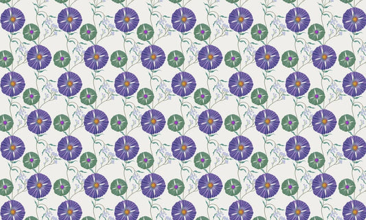 Wallpaper with Dense Circle Flowers Pattern Used for Home Decoration