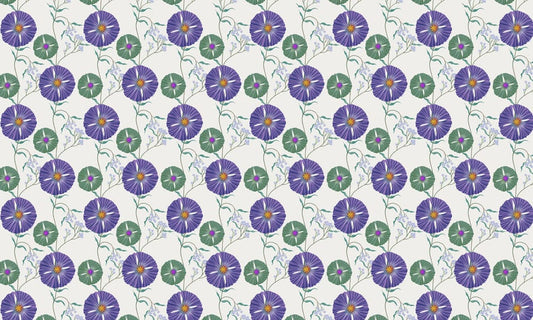 Purple Floral Botanical Garden Wallpaper Mural