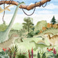 Colorful Dinosaur Kids Room Wallpaper Mural