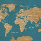 Vintage World Map Textured Mural Wallpaper