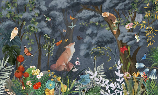 Enchanted Forest Animal Wallpaper Mural