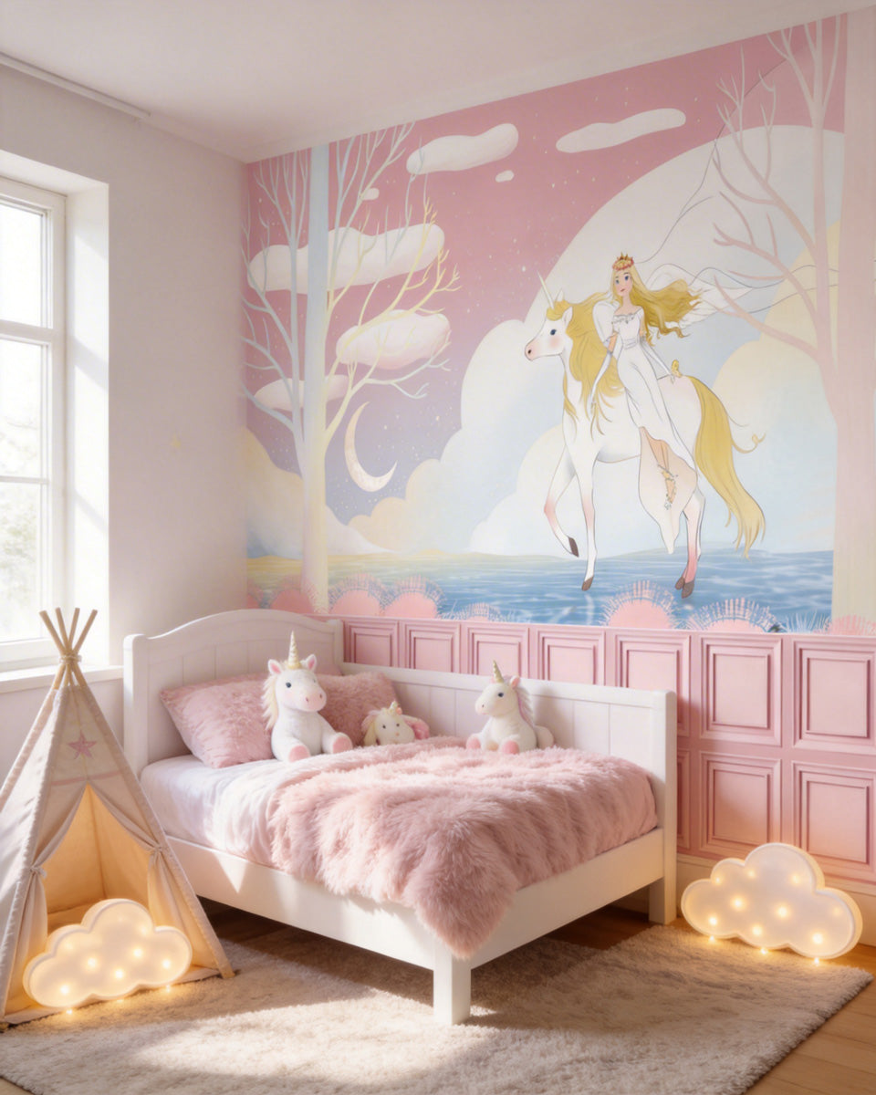 Blush Pink Classic Panel Wallpaper