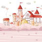 Whimsical Princess Castle Pink Mural Wallpaper