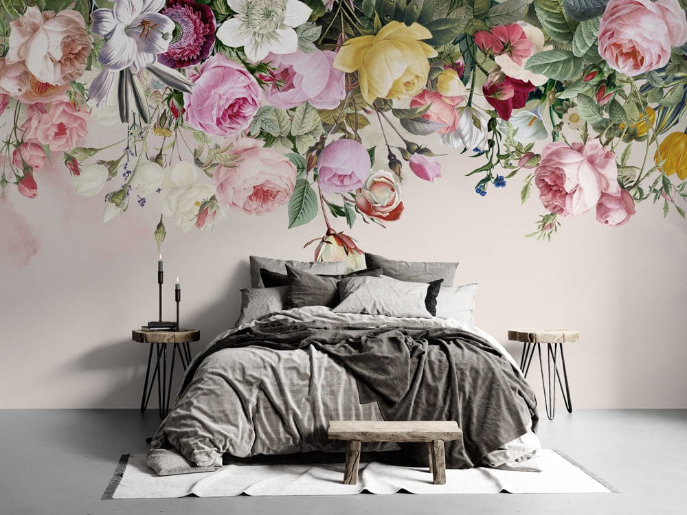 Elegant Vintage Floral Mural Wallpaper