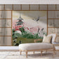 Cranes at Tranquil Pagoda Mural Wallpaper